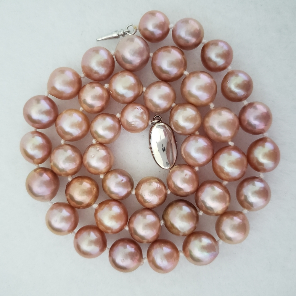 REAL 10mm Lavender Pearl Necklace - Picture 3 of 8